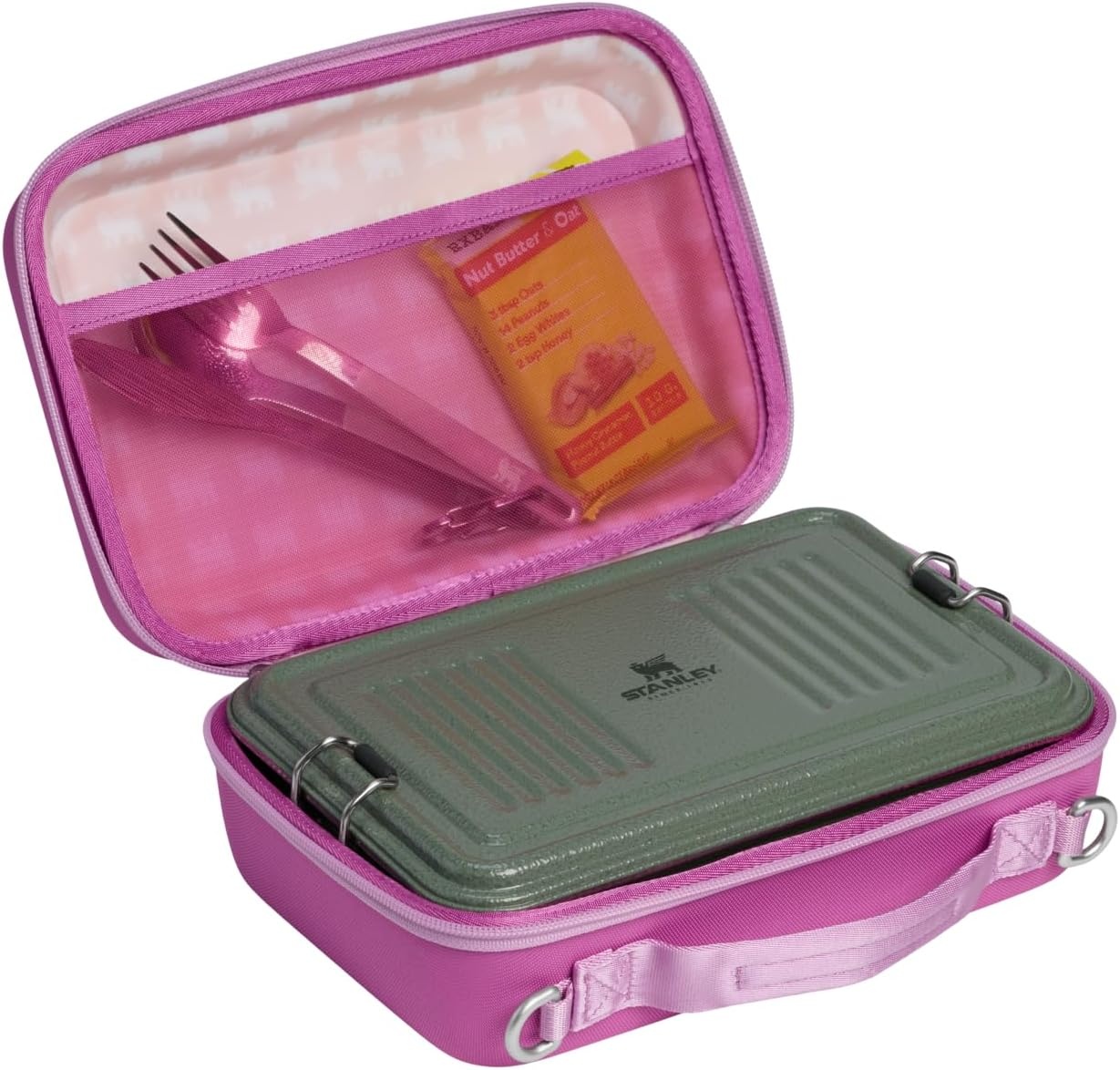 image:imageSTANLEY All Day Mini Lunch Box 42quart EVA Insulated Lunch Bag Crush Resistant Adjustable Strap BPAFree CranberryDark Blossom