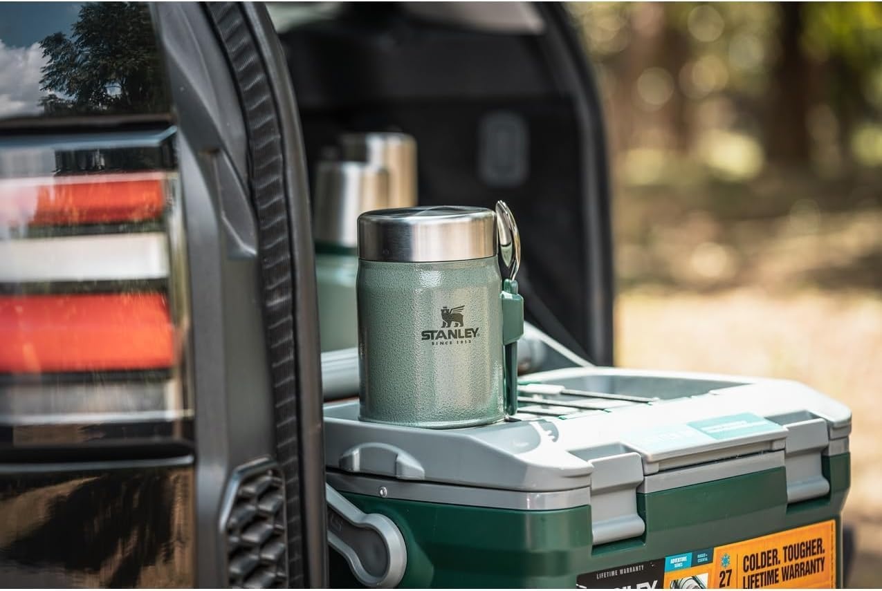 image:imageSTANLEY Classic Legendary Large Food Jar 24 oz Vacuum Insulated Food Container Wide Mouth Screw On Lid Stainless Steel with Leakproof Lid BPAFree Hammertone Rose QuartzSpring Green