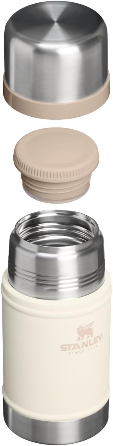 image:imageSTANLEY Classic Legendary Large Food Jar 24 oz Vacuum Insulated Food Container Wide Mouth Screw On Lid Stainless Steel with Leakproof Lid BPAFree Hammertone Rose QuartzCream