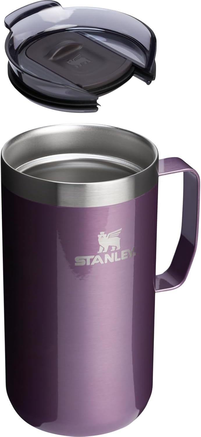 image:imageSTANLEY Everyday Camp Mug 12oz Drink Through Lid Cup for Coffee Tea and Drinks Insulated Stainless Steel Coffee Mug BPAFree Black 20Wisteria Shine
