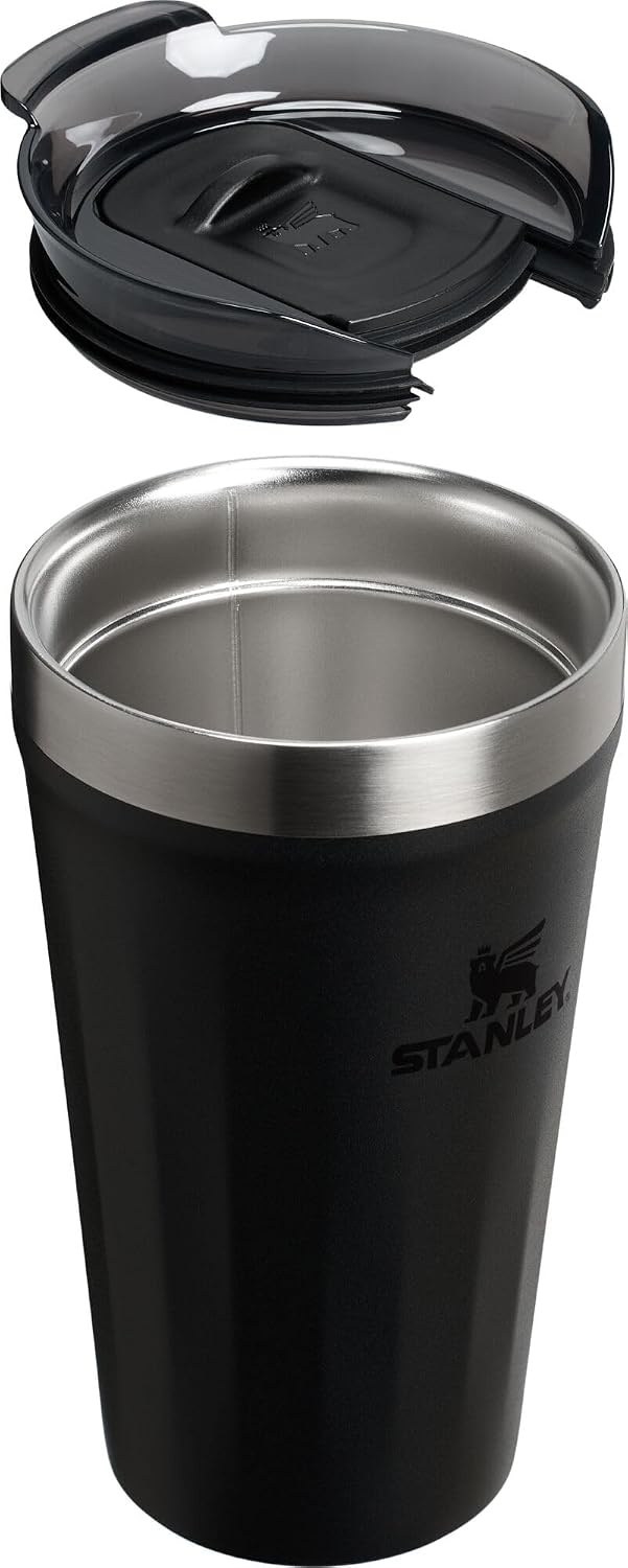 image:imageSTANLEY Everyday Tumbler Press Fit Drink Through Lid Beverage Coffee and Cocktail Cup Insulated Stainless Steel Wine Glass BPAFreeBlack 20