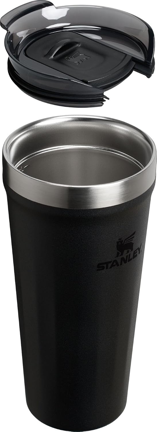image:imageSTANLEY Everyday Tumbler Press Fit Drink Through Lid Beverage Coffee and Cocktail Cup Insulated Stainless Steel Wine Glass BPAFreeBlack 20