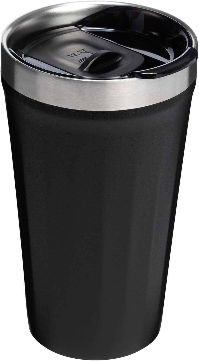 image:imageSTANLEY Everyday Tumbler Press Fit Drink Through Lid Beverage Coffee and Cocktail Cup Insulated Stainless Steel Wine Glass BPAFreeBlack 20
