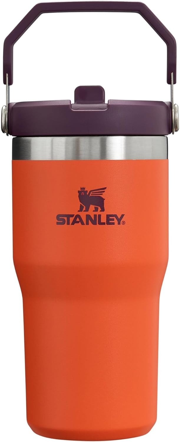 image:imageSTANLEY IceFlow 20 Flip Straw Tumbler 30 oz Chili Red Easy Carry Handle Twist On Lid and Flip Up Straw Leak Resistant Water Bottle Insulated Stainless Steel BPAFreeTigerlily Plum