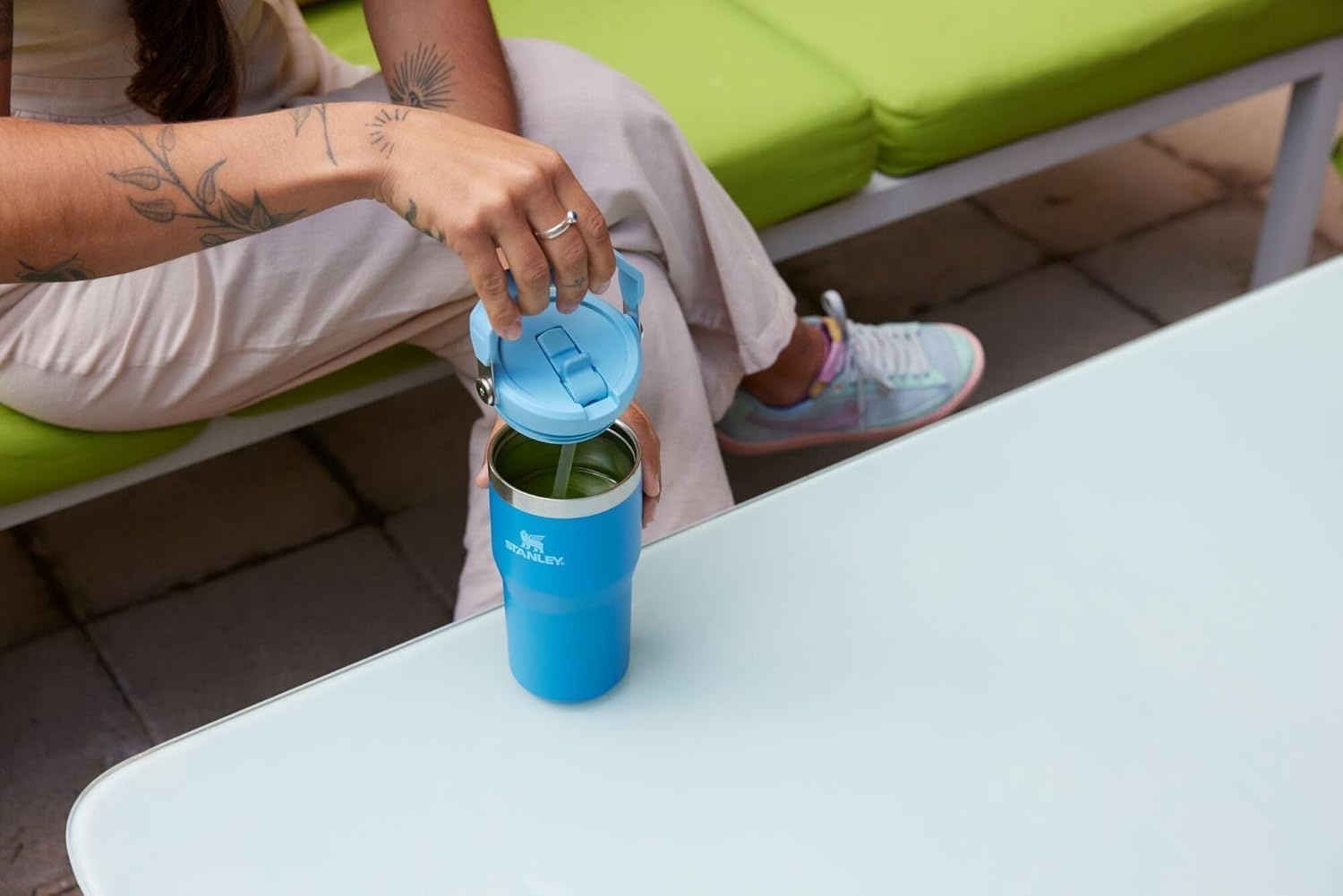 image:imageSTANLEY IceFlow 20 Flip Straw Tumbler 30 oz Chili Red Easy Carry Handle Twist On Lid and Flip Up Straw Leak Resistant Water Bottle Insulated Stainless Steel BPAFreeTwilight