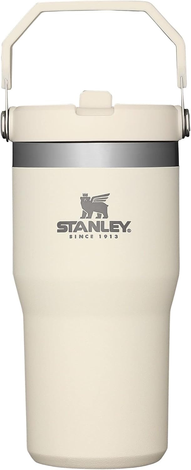 image:imageSTANLEY IceFlow 20 Flip Straw Tumbler 30 oz Chili Red Easy Carry Handle Twist On Lid and Flip Up Straw Leak Resistant Water Bottle Insulated Stainless Steel BPAFreeCream