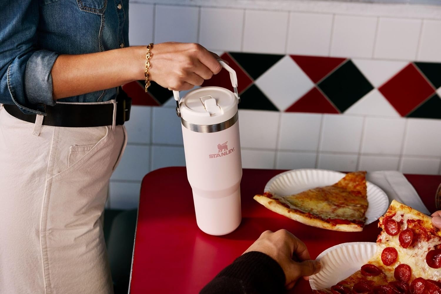 image:imageSTANLEY IceFlow 20 Flip Straw Tumbler 30 oz Chili Red Easy Carry Handle Twist On Lid and Flip Up Straw Leak Resistant Water Bottle Insulated Stainless Steel BPAFreeSoft Orchid