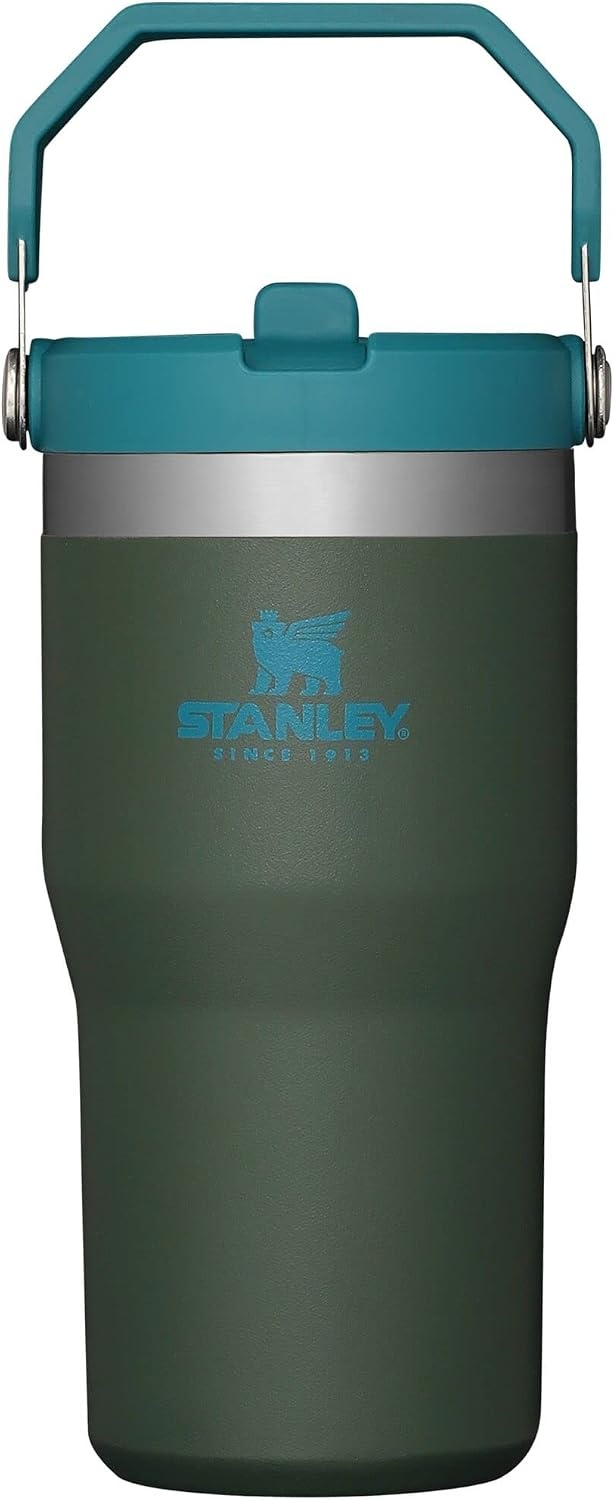 image:imageSTANLEY IceFlow 20 Flip Straw Tumbler 30 oz Chili Red Easy Carry Handle Twist On Lid and Flip Up Straw Leak Resistant Water Bottle Insulated Stainless Steel BPAFreeSpirulina