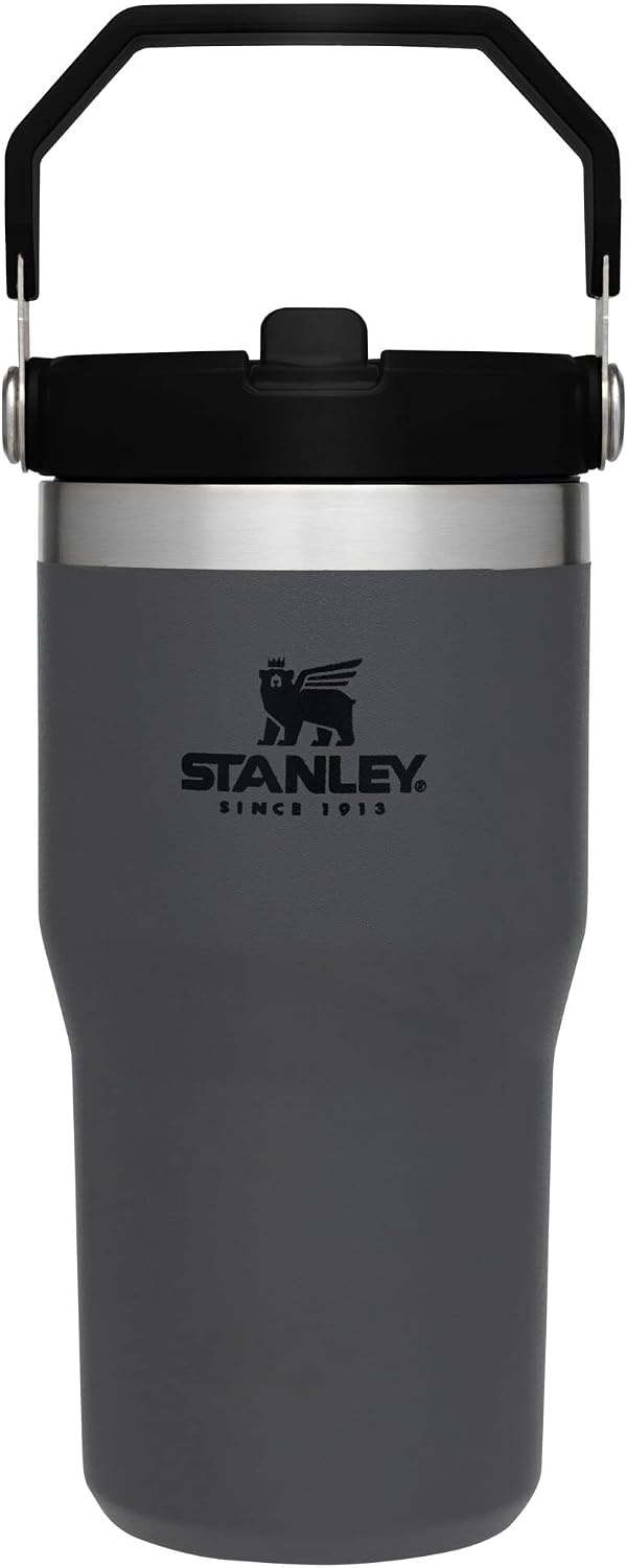 image:imageSTANLEY IceFlow 20 Flip Straw Tumbler 30 oz Chili Red Easy Carry Handle Twist On Lid and Flip Up Straw Leak Resistant Water Bottle Insulated Stainless Steel BPAFreeCharcoal