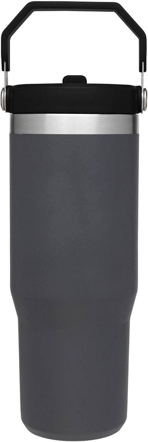 image:imageSTANLEY IceFlow 20 Flip Straw Tumbler 30 oz Chili Red Easy Carry Handle Twist On Lid and Flip Up Straw Leak Resistant Water Bottle Insulated Stainless Steel BPAFreeCharcoal