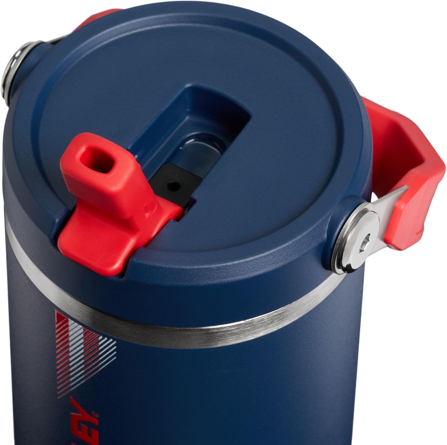 image:imageSTANLEY IceFlow 20 Flip Straw Tumbler 30 oz Chili Red Easy Carry Handle Twist On Lid and Flip Up Straw Leak Resistant Water Bottle Insulated Stainless Steel BPAFreeTeam Navy Red
