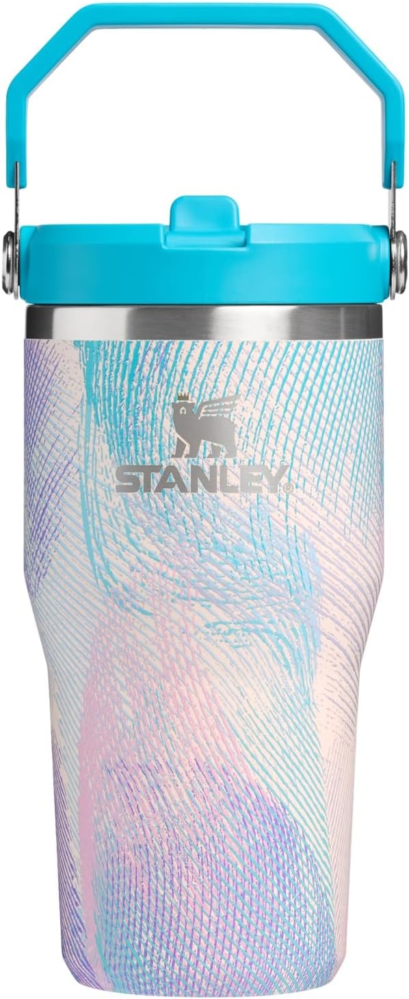 image:imageSTANLEY IceFlow 20 Flip Straw Tumbler 30 oz Chili Red Easy Carry Handle Twist On Lid and Flip Up Straw Leak Resistant Water Bottle Insulated Stainless Steel BPAFreeSea Glass Plume