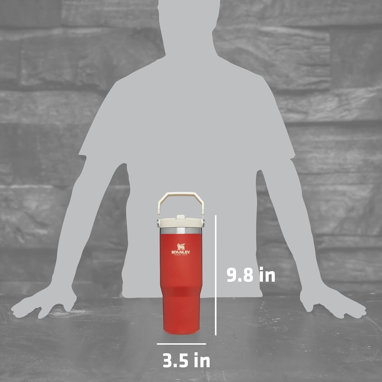 image:imageSTANLEY IceFlow 20 Flip Straw Tumbler 30 oz Chili Red Easy Carry Handle Twist On Lid and Flip Up Straw Leak Resistant Water Bottle Insulated Stainless Steel BPAFreeCarnelian