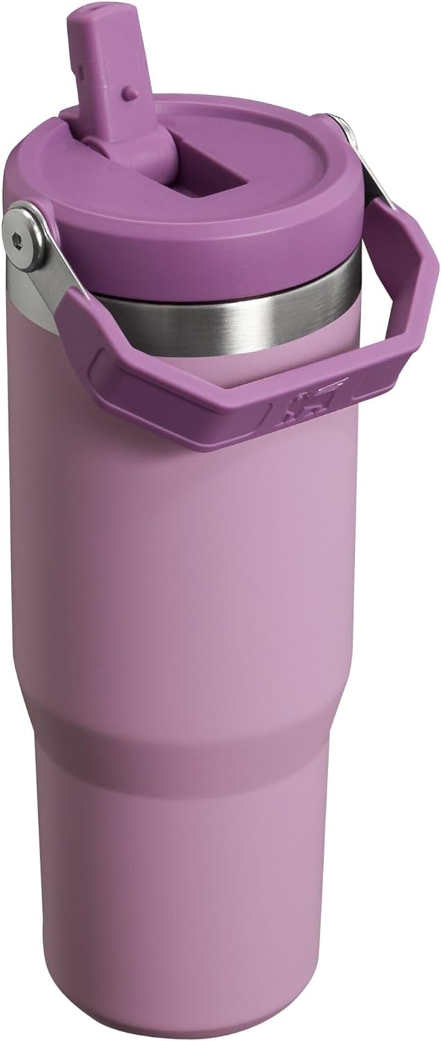 image:imageSTANLEY IceFlow 20 Flip Straw Tumbler 30 oz Chili Red Easy Carry Handle Twist On Lid and Flip Up Straw Leak Resistant Water Bottle Insulated Stainless Steel BPAFreeLilac