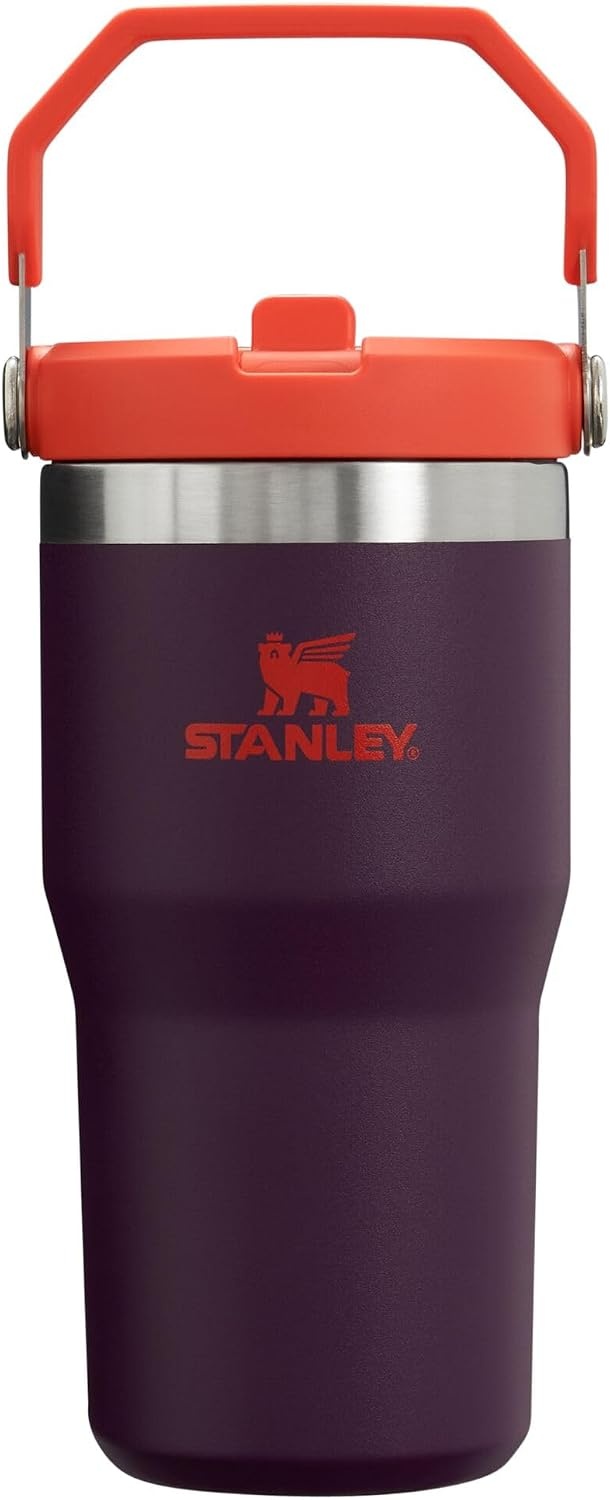 image:imageSTANLEY IceFlow 20 Flip Straw Tumbler 30 oz Chili Red Easy Carry Handle Twist On Lid and Flip Up Straw Leak Resistant Water Bottle Insulated Stainless Steel BPAFreePlum