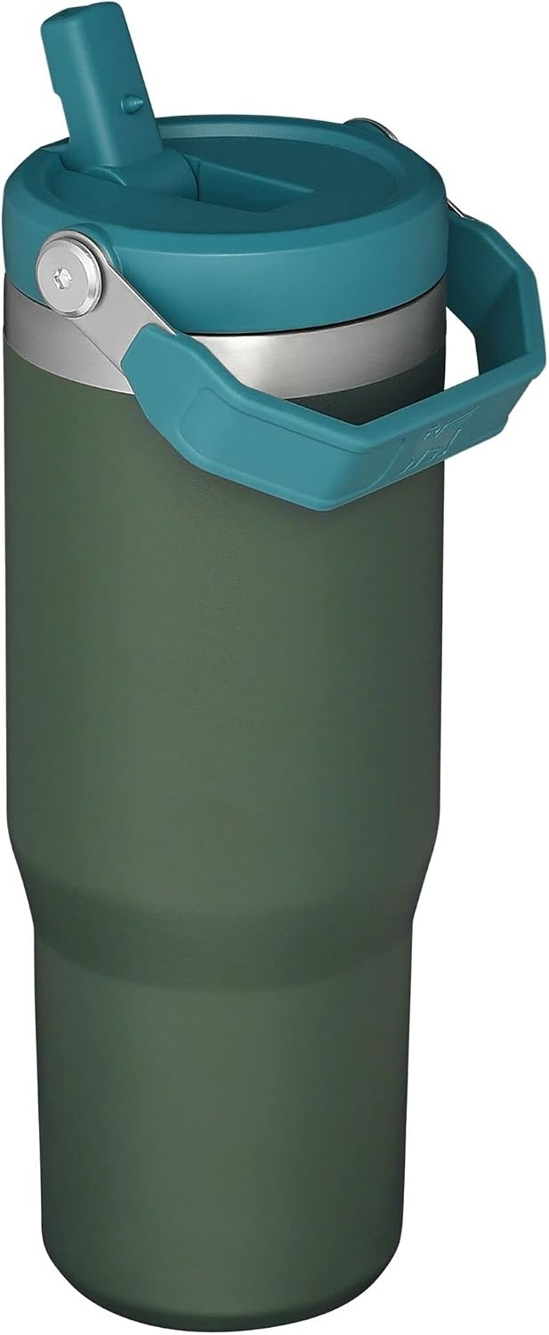 image:imageSTANLEY IceFlow 20 Flip Straw Tumbler 30 oz Chili Red Easy Carry Handle Twist On Lid and Flip Up Straw Leak Resistant Water Bottle Insulated Stainless Steel BPAFreeSpirulina
