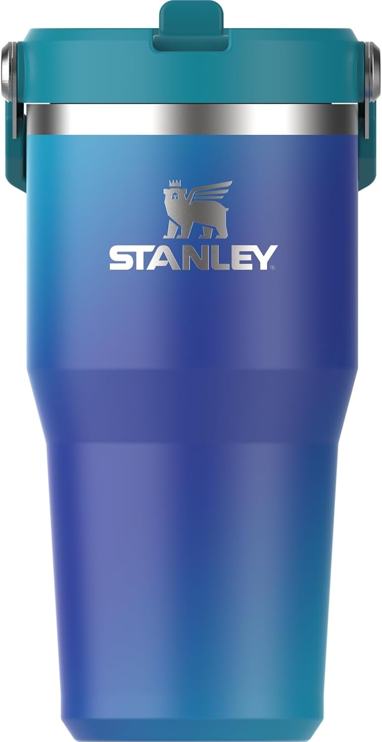 image:imageSTANLEY IceFlow 20 Flip Straw Tumbler 30 oz Chili Red Easy Carry Handle Twist On Lid and Flip Up Straw Leak Resistant Water Bottle Insulated Stainless Steel BPAFreeSea Glass Aura