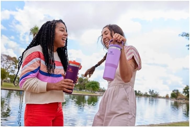 image:imageSTANLEY IceFlow 20 Flip Straw Tumbler 30 oz Chili Red Easy Carry Handle Twist On Lid and Flip Up Straw Leak Resistant Water Bottle Insulated Stainless Steel BPAFreePlum