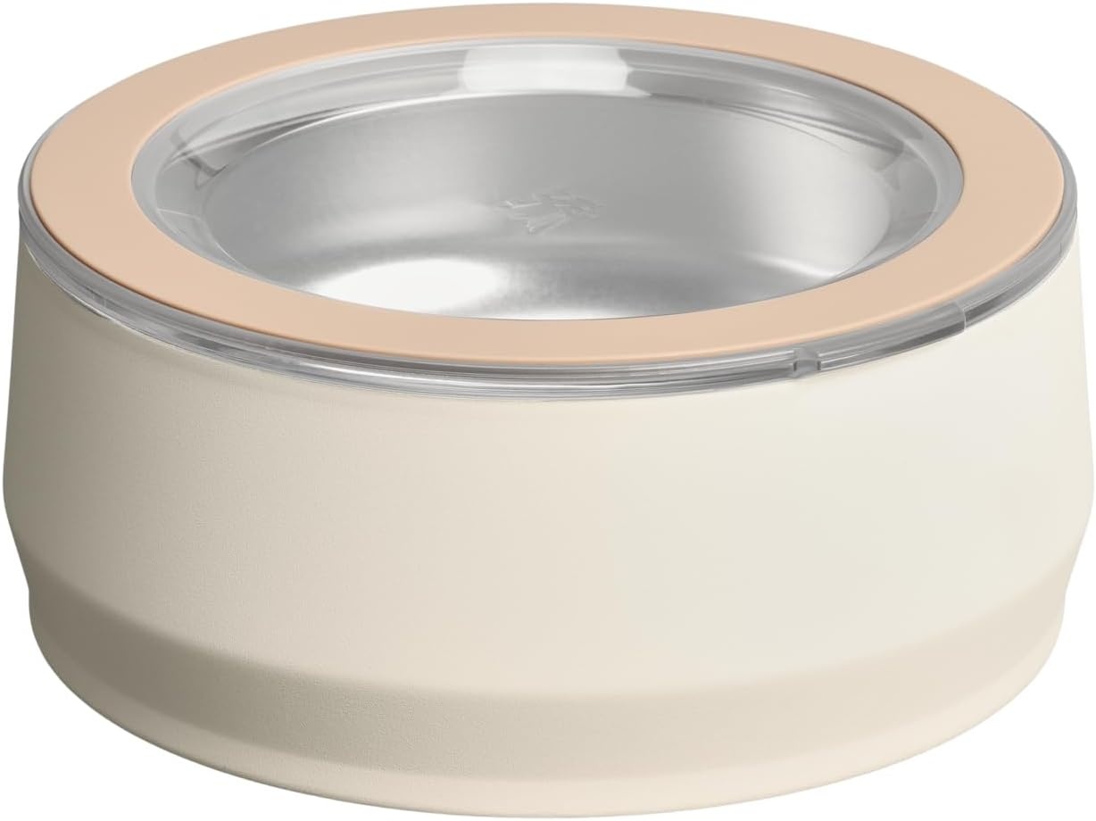 image:imageSTANLEY Pet Bowl 3Cup 24 oz Insulated Stainless Steel Dog amp Cat Bowl SplashResistant Lid Dishwasher Safe BPAFree Black 20Cream