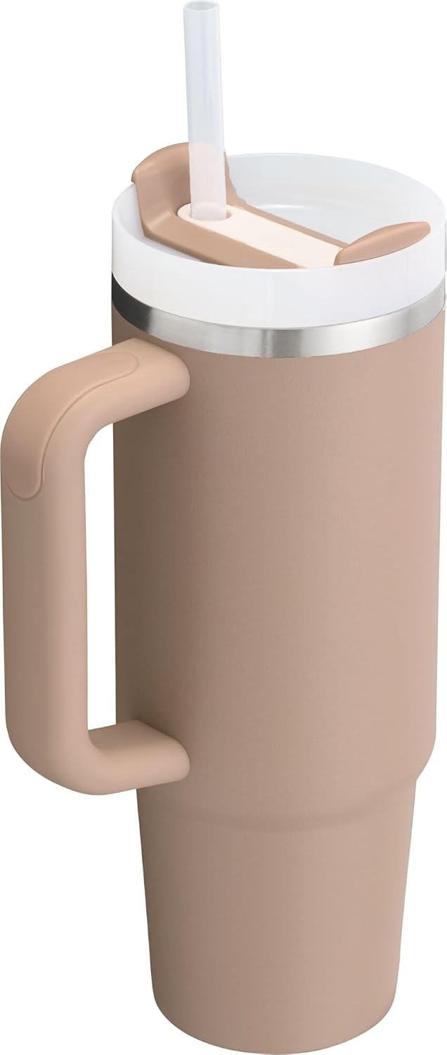 image:imageSTANLEY Quencher H20 Flow State Tumbler 30 oz Chili Red Handle and Straw 3Position Lid Cup Holder Compatible for Travel Insulated Stainless Steel Cup BPAFreeAlmond Rose