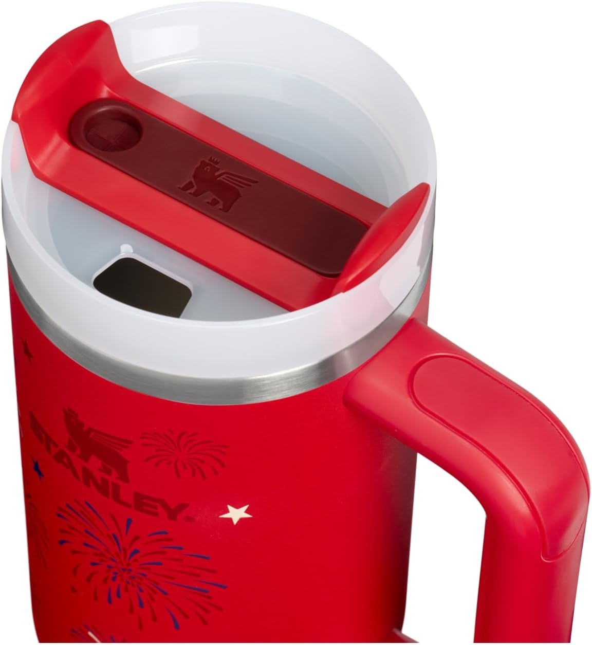 image:imageSTANLEY Quencher H20 Flow State Tumbler 30 oz Chili Red Handle and Straw 3Position Lid Cup Holder Compatible for Travel Insulated Stainless Steel Cup BPAFreeChili Red Fireworks