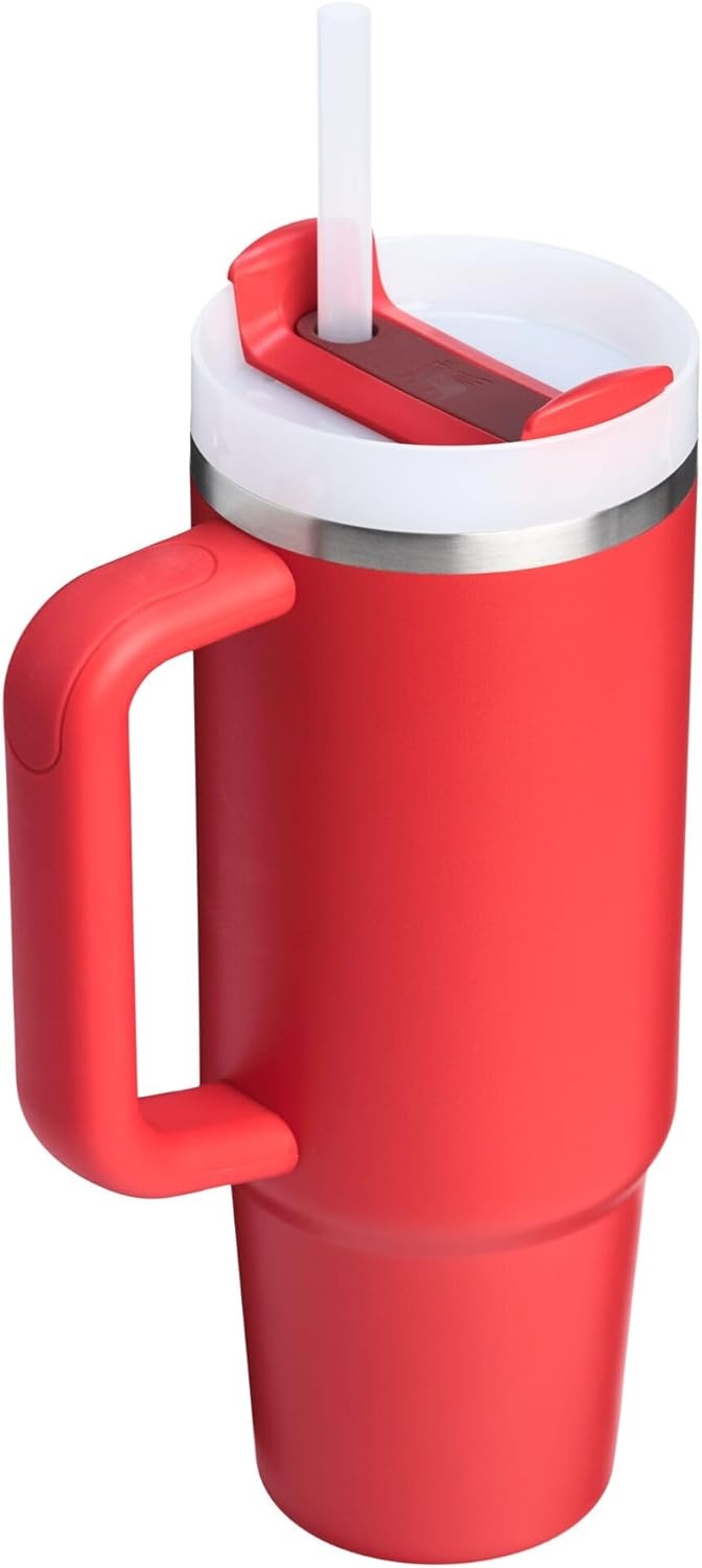image:imageSTANLEY Quencher H20 Flow State Tumbler 30 oz Chili Red Handle and Straw 3Position Lid Cup Holder Compatible for Travel Insulated Stainless Steel Cup BPAFreeChili Red