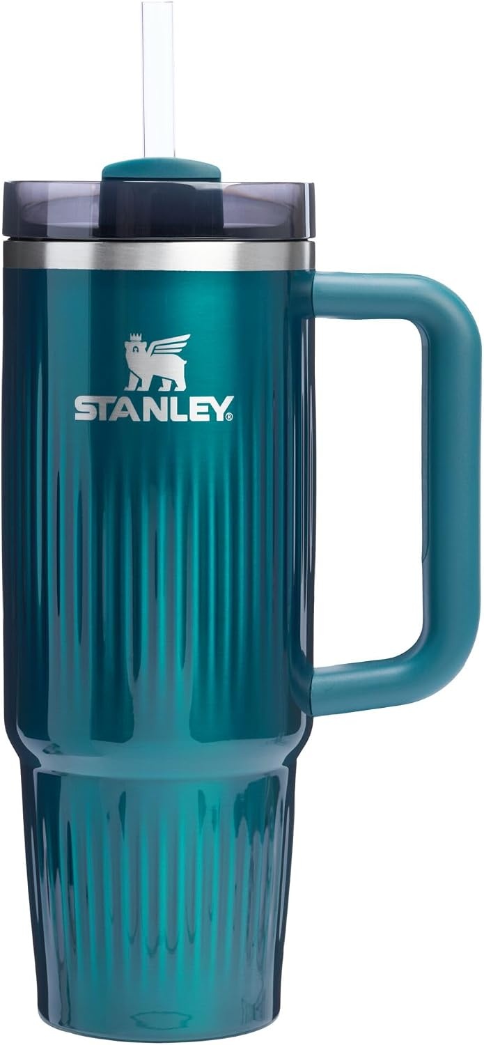 image:imageSTANLEY Quencher H20 Flow State Tumbler 30 oz Chili Red Handle and Straw 3Position Lid Cup Holder Compatible for Travel Insulated Stainless Steel Cup BPAFreeFluted Marina Shine