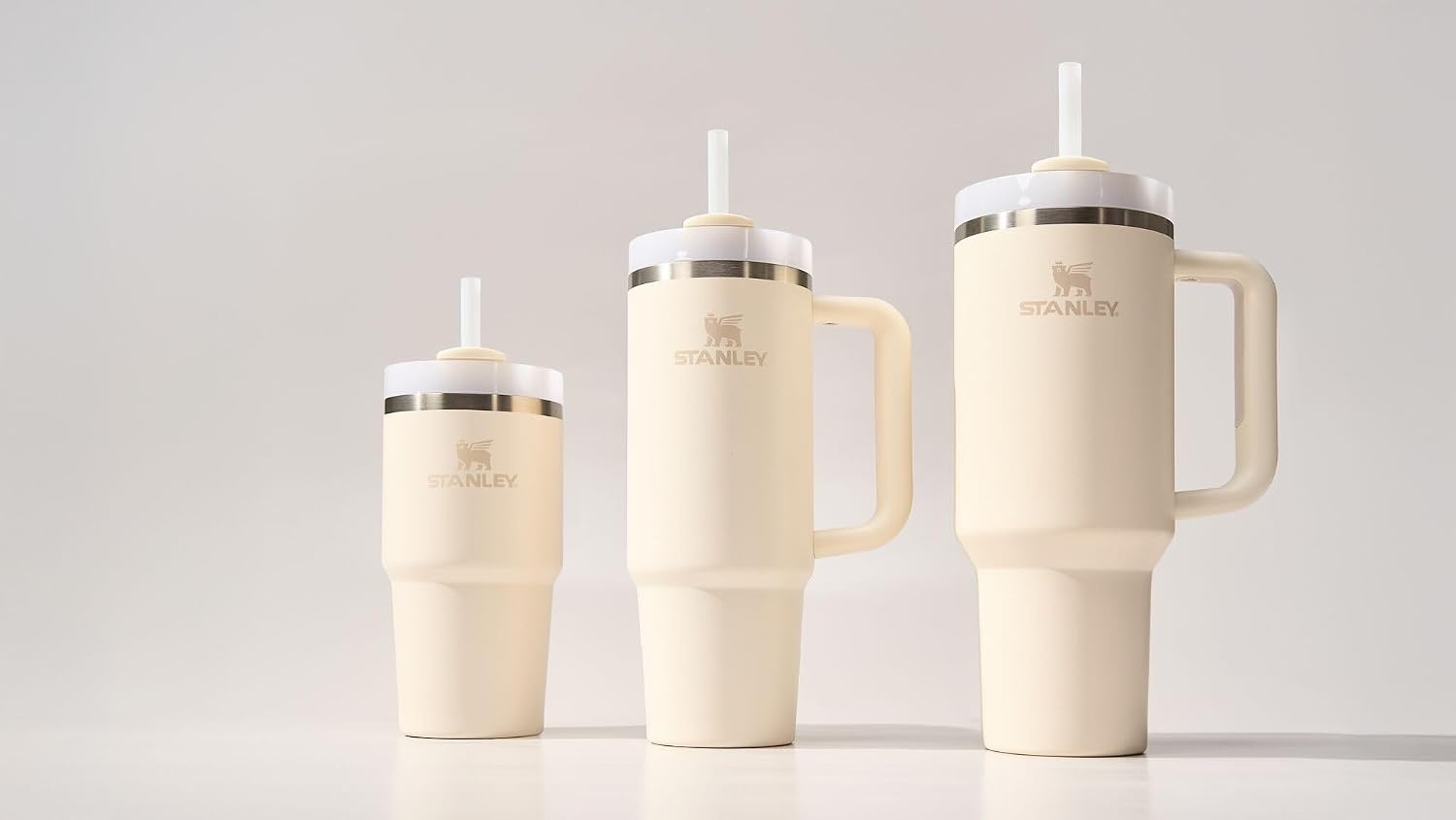 image:imageSTANLEY Quencher H20 Flow State Tumbler 30 oz Chili Red Handle and Straw 3Position Lid Cup Holder Compatible for Travel Insulated Stainless Steel Cup BPAFreeCream