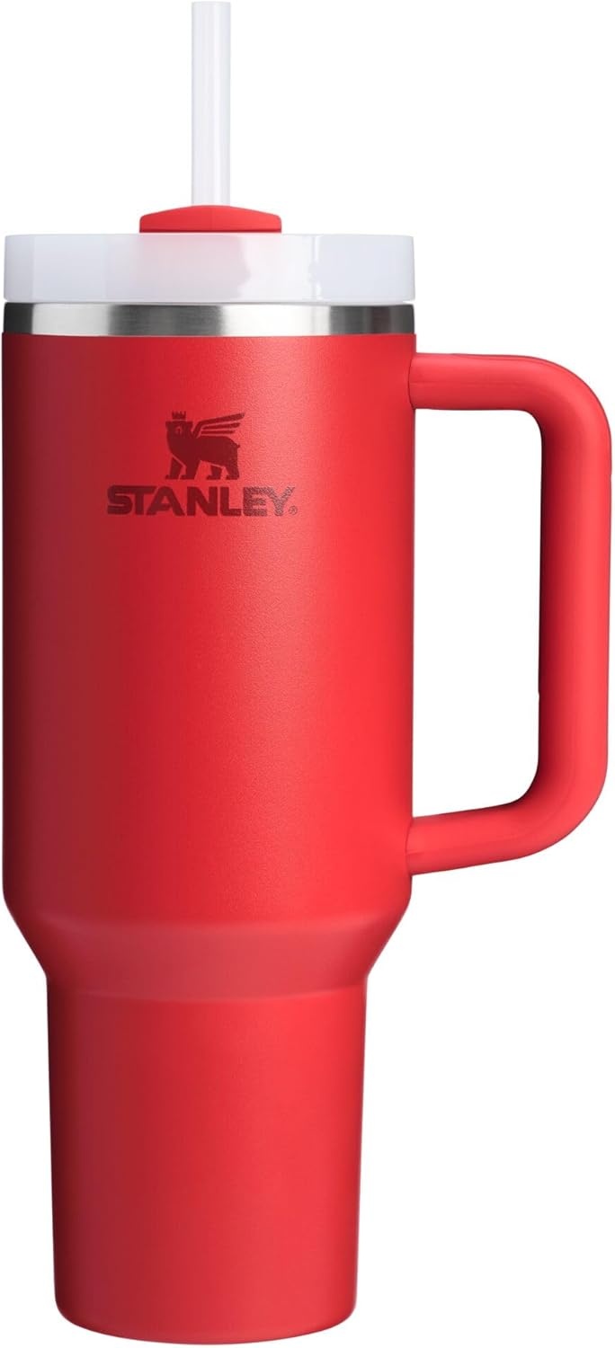 image:imageSTANLEY Quencher H20 Flow State Tumbler 30 oz Chili Red Handle and Straw 3Position Lid Cup Holder Compatible for Travel Insulated Stainless Steel Cup BPAFreeChili Red