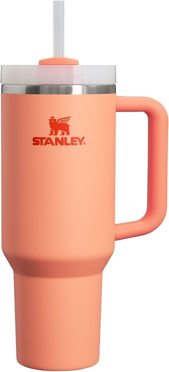 image:imageSTANLEY Quencher H20 Flow State Tumbler 30 oz Chili Red Handle and Straw 3Position Lid Cup Holder Compatible for Travel Insulated Stainless Steel Cup BPAFreeNectarine