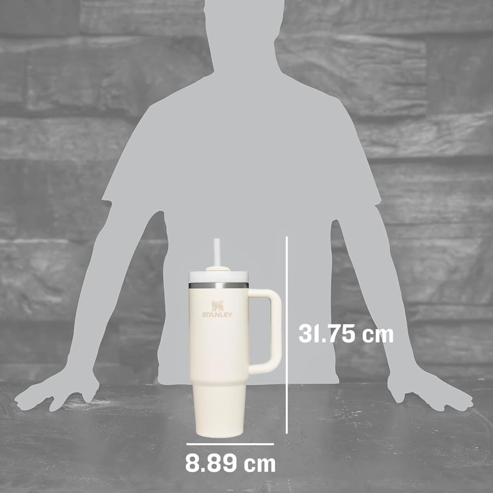 image:imageSTANLEY Quencher H20 Flow State Tumbler 30 oz Chili Red Handle and Straw 3Position Lid Cup Holder Compatible for Travel Insulated Stainless Steel Cup BPAFreeCream