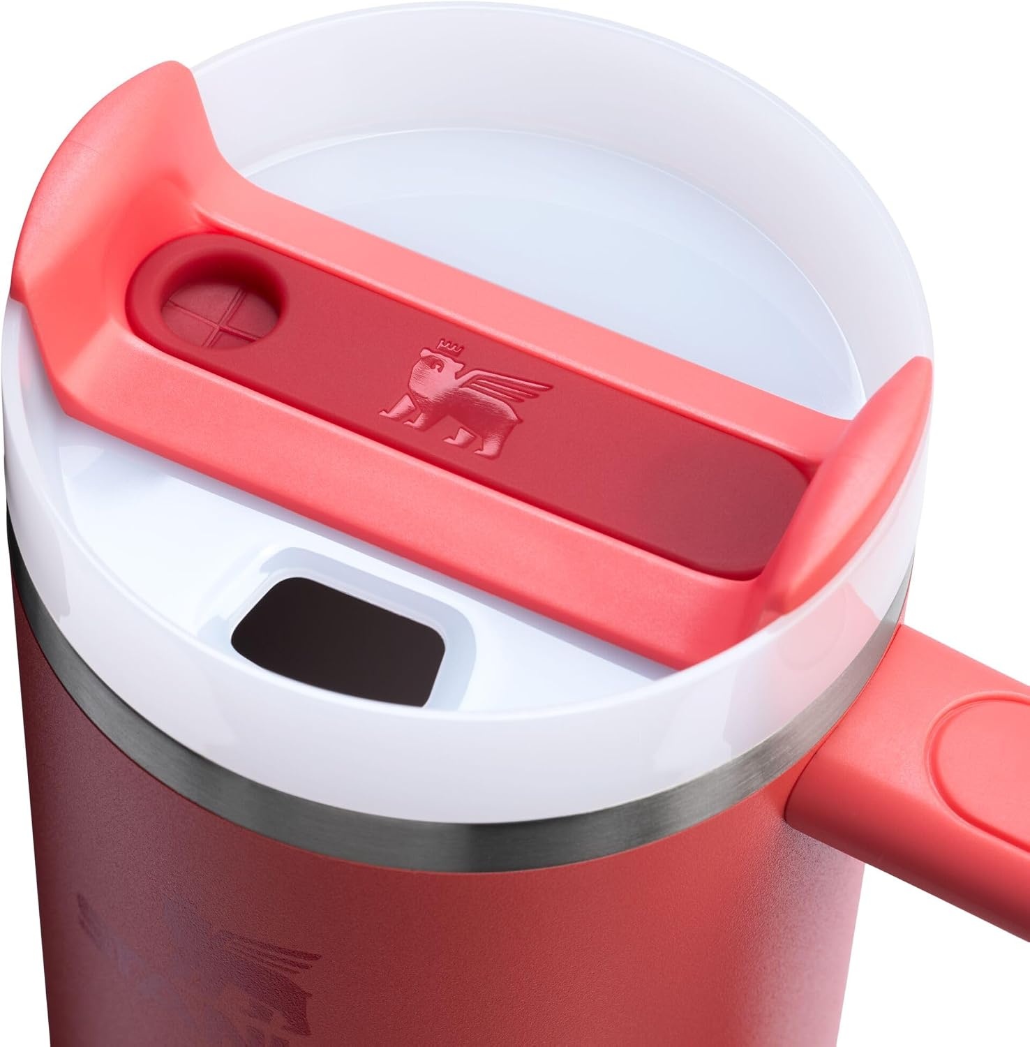 image:imageSTANLEY Quencher H20 Flow State Tumbler 30 oz Chili Red Handle and Straw 3Position Lid Cup Holder Compatible for Travel Insulated Stainless Steel Cup BPAFreeHot Coral
