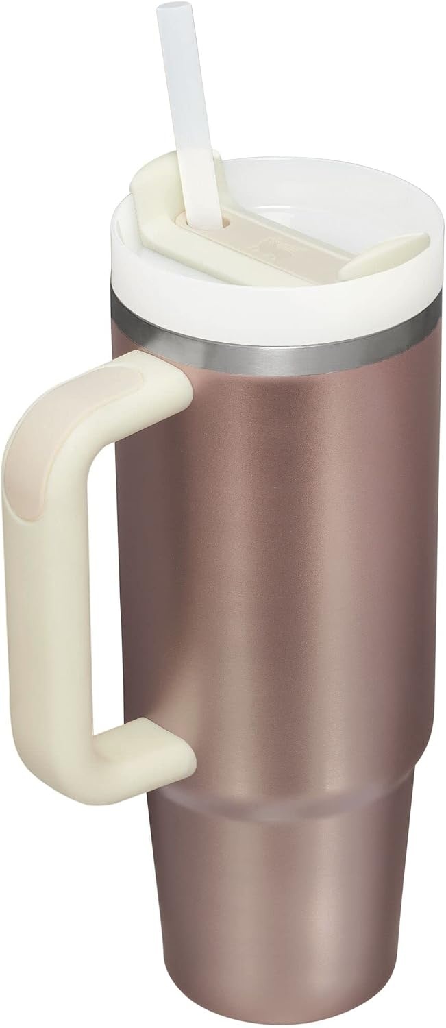 image:imageSTANLEY Quencher H20 Flow State Tumbler 30 oz Chili Red Handle and Straw 3Position Lid Cup Holder Compatible for Travel Insulated Stainless Steel Cup BPAFreeRose Quartz Glow