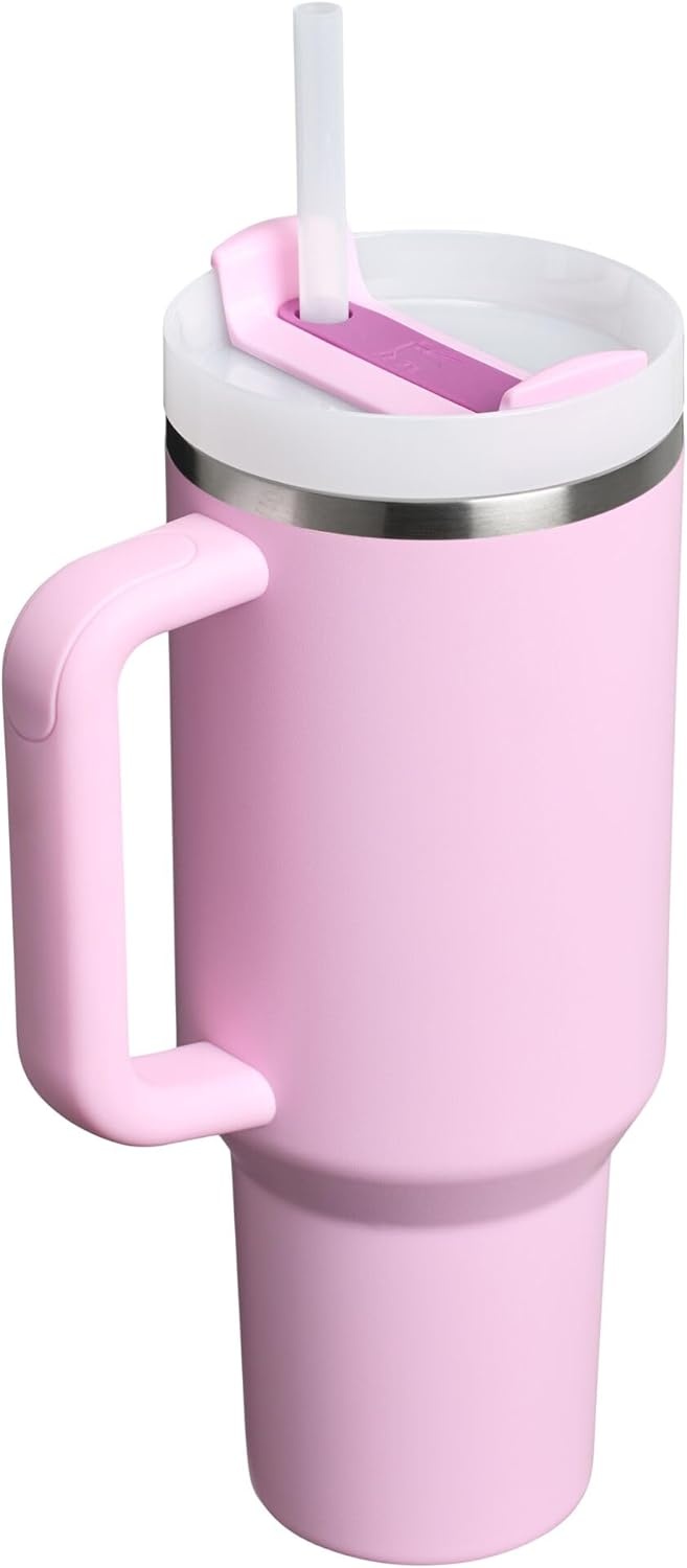 image:imageSTANLEY Quencher H20 Flow State Tumbler 30 oz Chili Red Handle and Straw 3Position Lid Cup Holder Compatible for Travel Insulated Stainless Steel Cup BPAFreeCherry Blossom