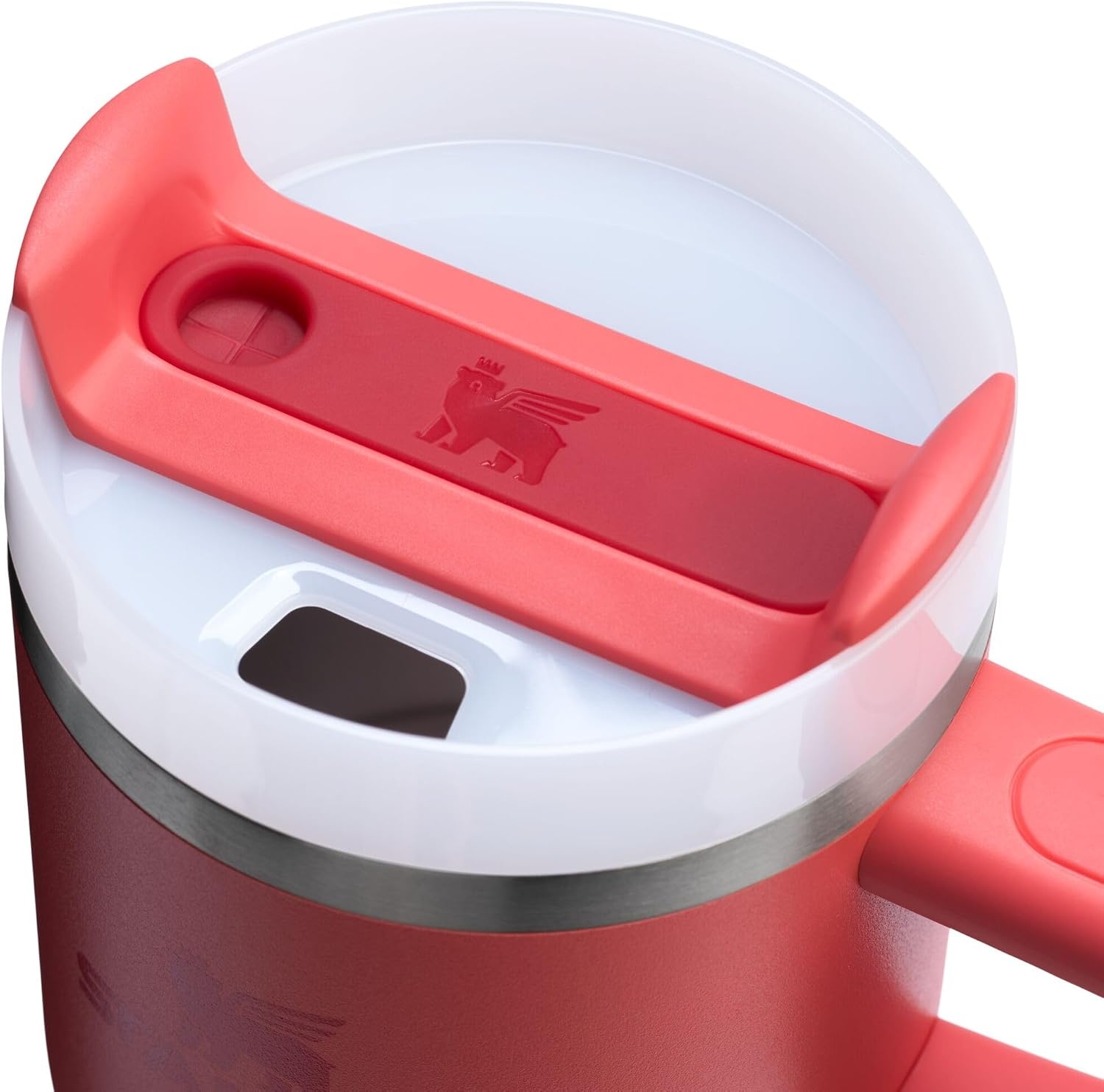 image:imageSTANLEY Quencher H20 Flow State Tumbler 30 oz Chili Red Handle and Straw 3Position Lid Cup Holder Compatible for Travel Insulated Stainless Steel Cup BPAFreeHot Coral