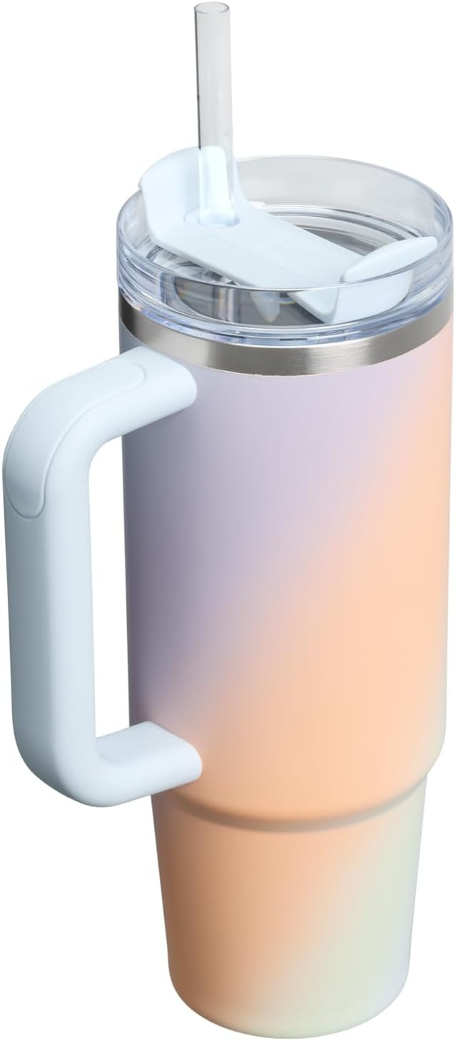 image:imageSTANLEY Quencher H20 Flow State Tumbler 30 oz Chili Red Handle and Straw 3Position Lid Cup Holder Compatible for Travel Insulated Stainless Steel Cup BPAFreeSunrise Spiral