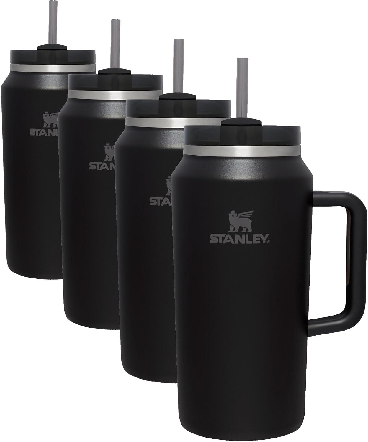 image:imageSTANLEY Quencher H20 Flow State Tumbler 30 oz Chili Red Handle and Straw 3Position Lid Cup Holder Compatible for Travel Insulated Stainless Steel Cup BPAFreeBlack