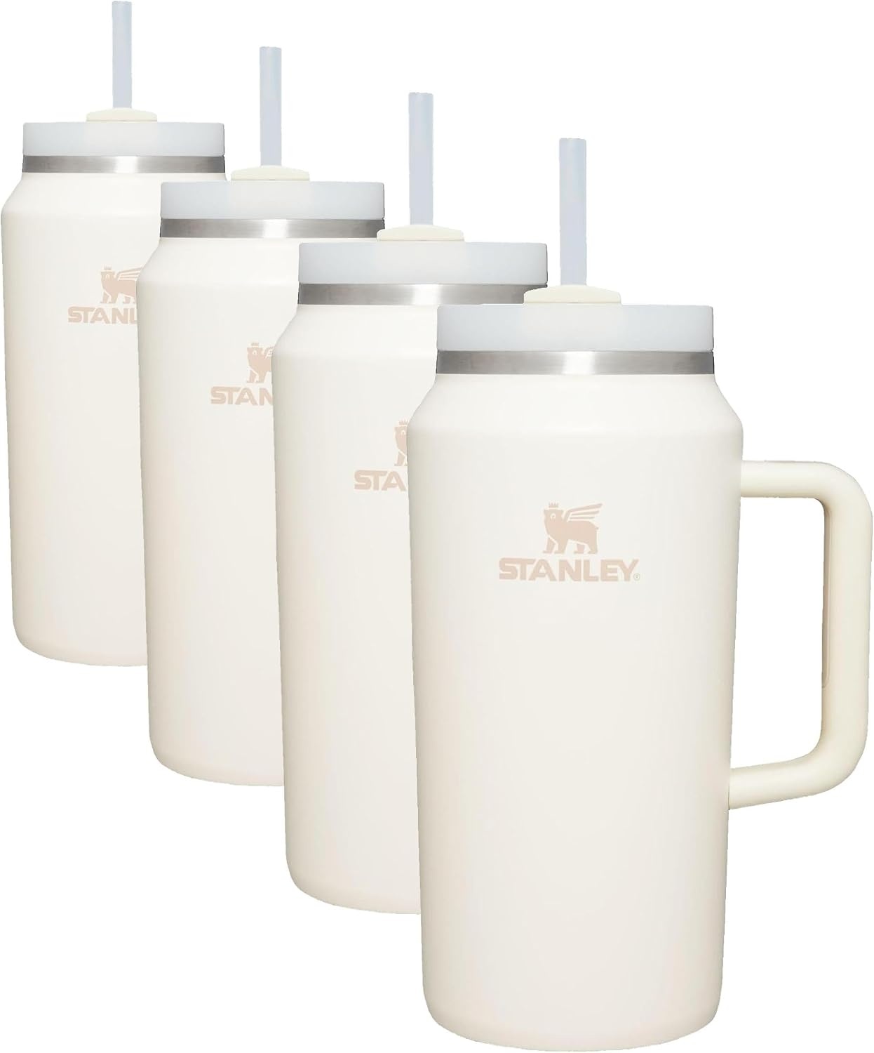 image:imageSTANLEY Quencher H20 Flow State Tumbler 30 oz Chili Red Handle and Straw 3Position Lid Cup Holder Compatible for Travel Insulated Stainless Steel Cup BPAFreeCream