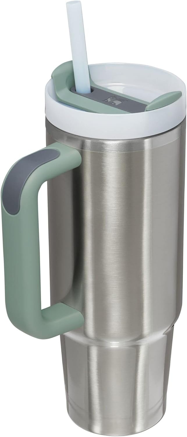 image:imageSTANLEY Quencher H20 Flow State Tumbler 30 oz Chili Red Handle and Straw 3Position Lid Cup Holder Compatible for Travel Insulated Stainless Steel Cup BPAFreeStainless Steel Shale