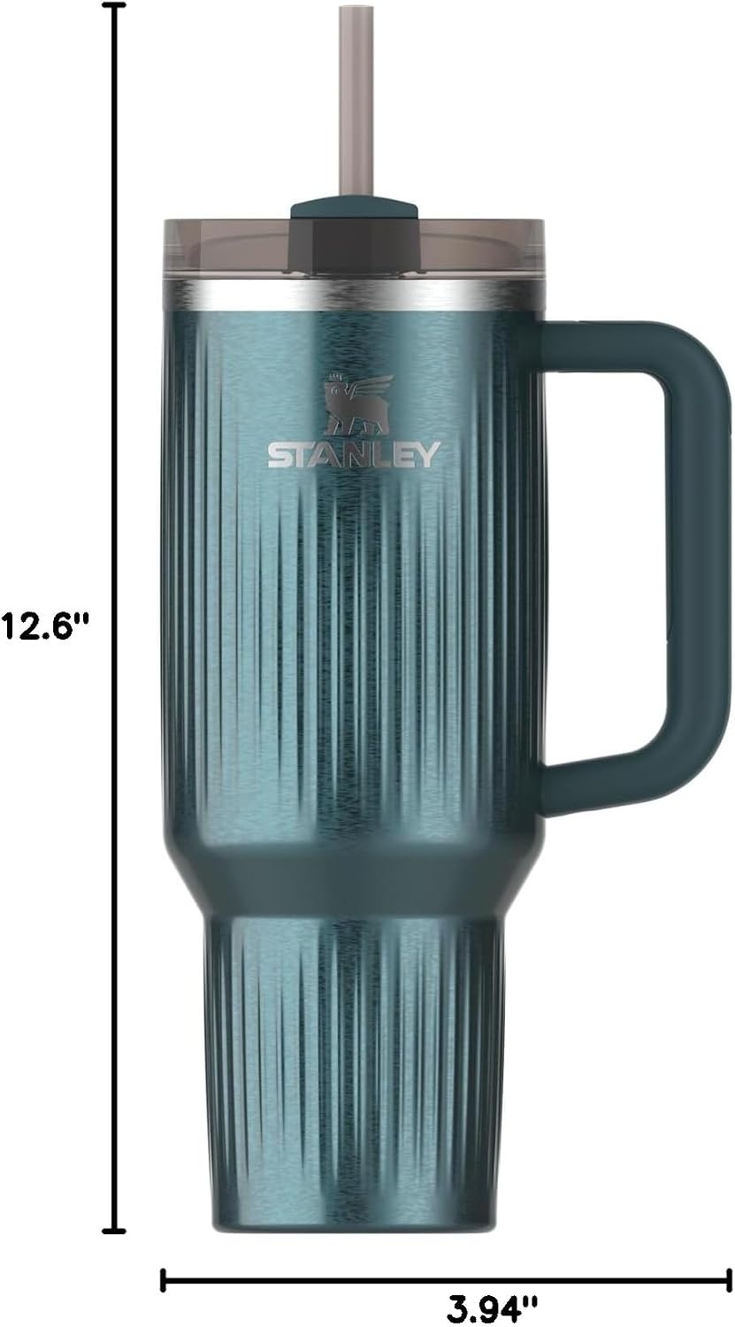 image:imageSTANLEY Quencher H20 Flow State Tumbler 30 oz Chili Red Handle and Straw 3Position Lid Cup Holder Compatible for Travel Insulated Stainless Steel Cup BPAFreeFluted Marina Shine
