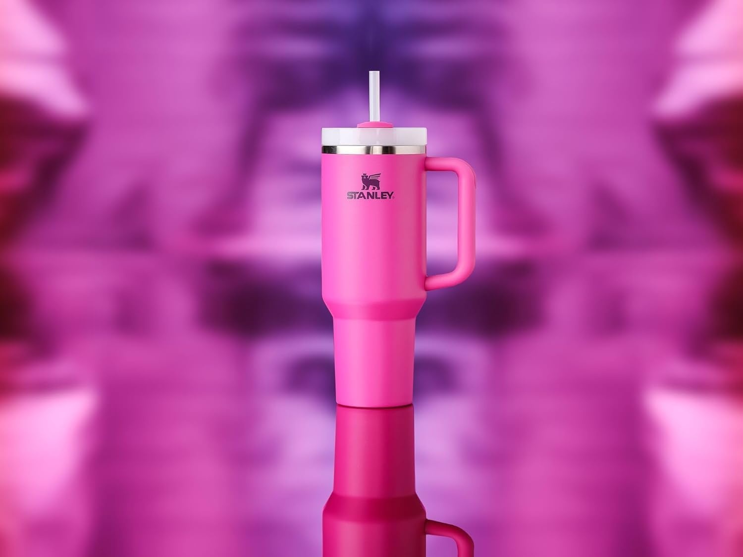 image:imageSTANLEY Quencher H20 Flow State Tumbler 30 oz Chili Red Handle and Straw 3Position Lid Cup Holder Compatible for Travel Insulated Stainless Steel Cup BPAFreeFuchsia