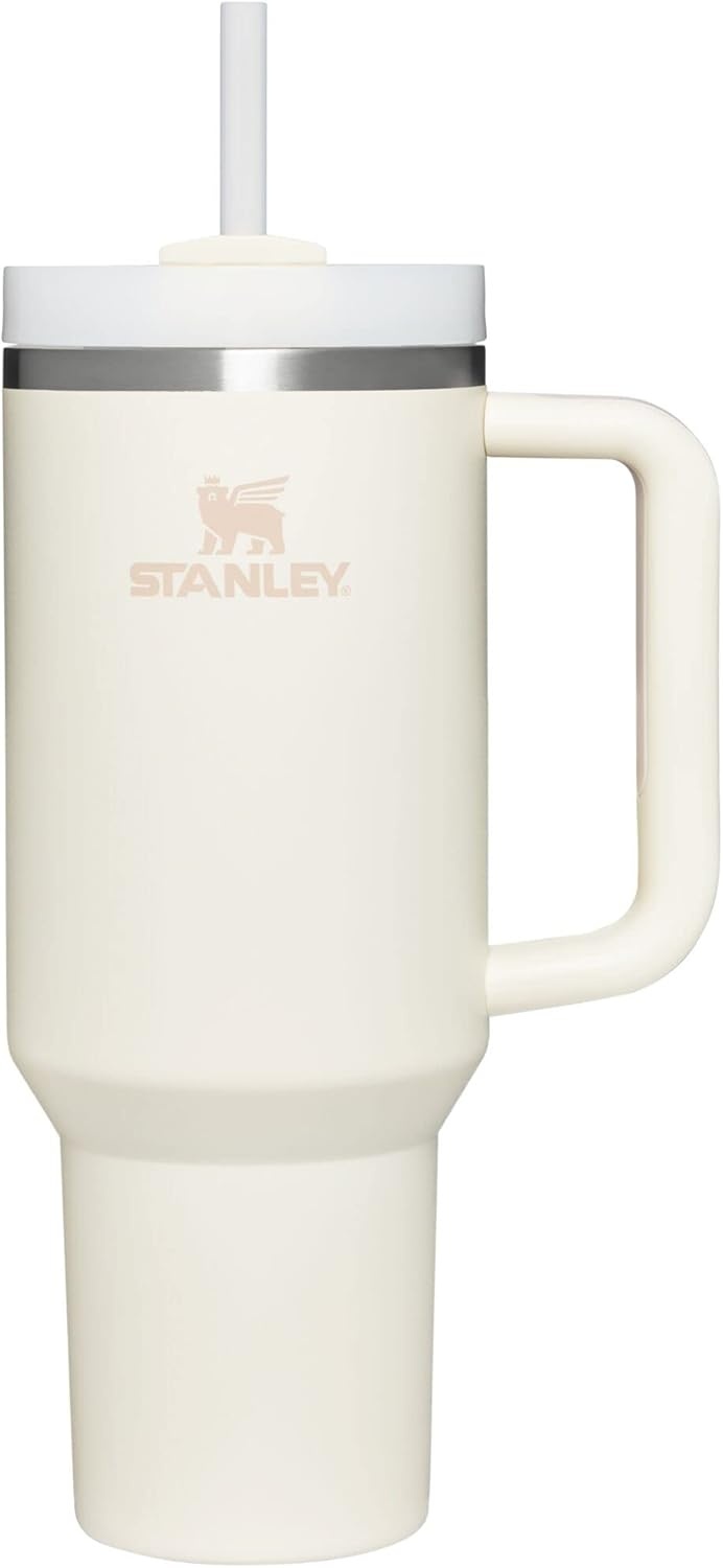 image:imageSTANLEY Quencher H20 Flow State Tumbler 30 oz Chili Red Handle and Straw 3Position Lid Cup Holder Compatible for Travel Insulated Stainless Steel Cup BPAFreeCream