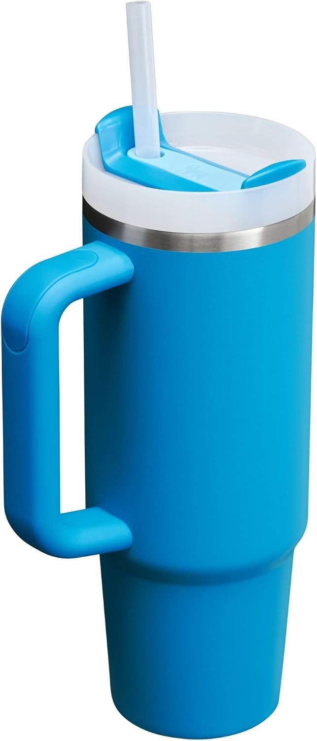 image:imageSTANLEY Quencher H20 Flow State Tumbler 30 oz Chili Red Handle and Straw 3Position Lid Cup Holder Compatible for Travel Insulated Stainless Steel Cup BPAFreeAzure