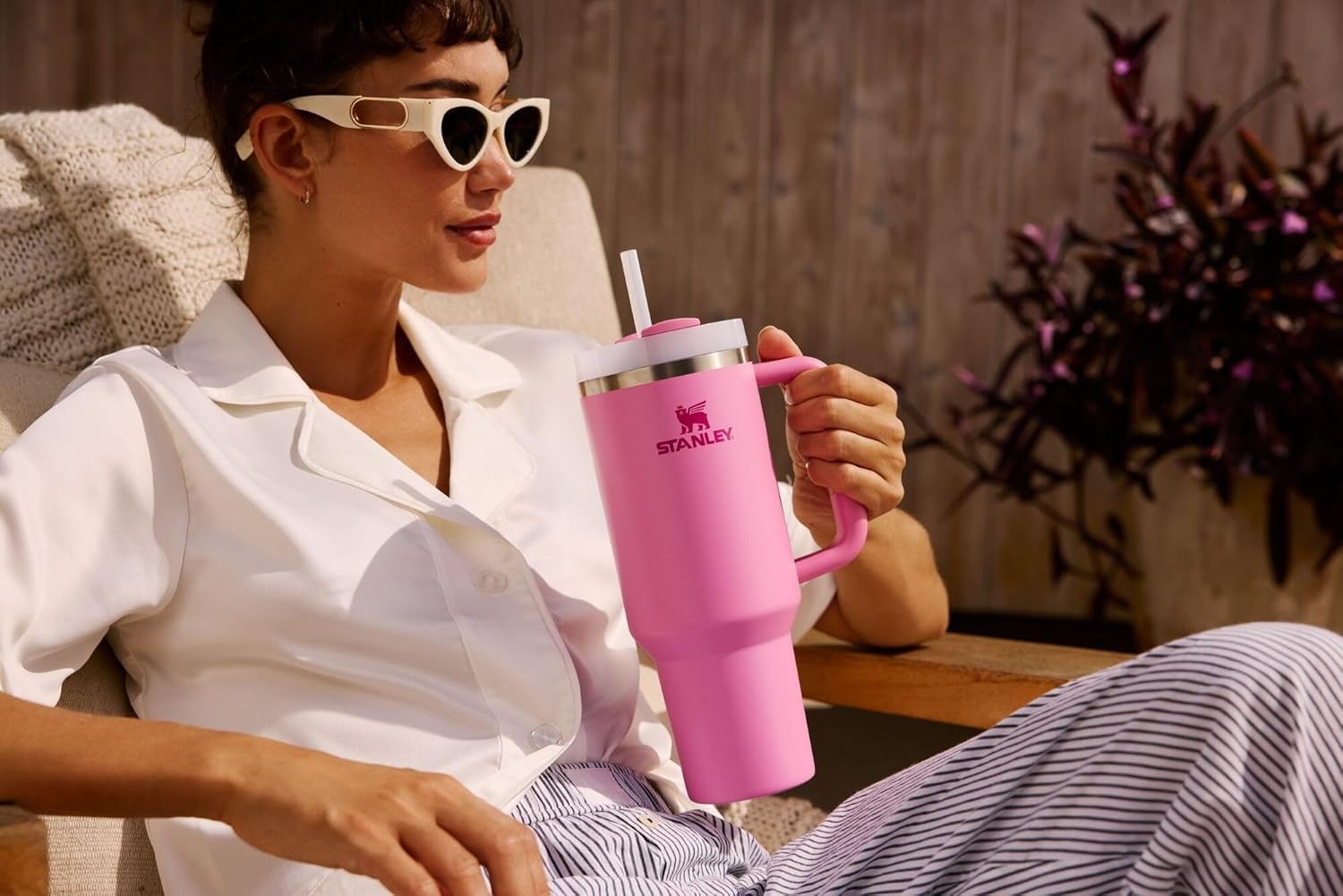 image:imageSTANLEY Quencher H20 Flow State Tumbler 30 oz Chili Red Handle and Straw 3Position Lid Cup Holder Compatible for Travel Insulated Stainless Steel Cup BPAFreeFluted Twilight