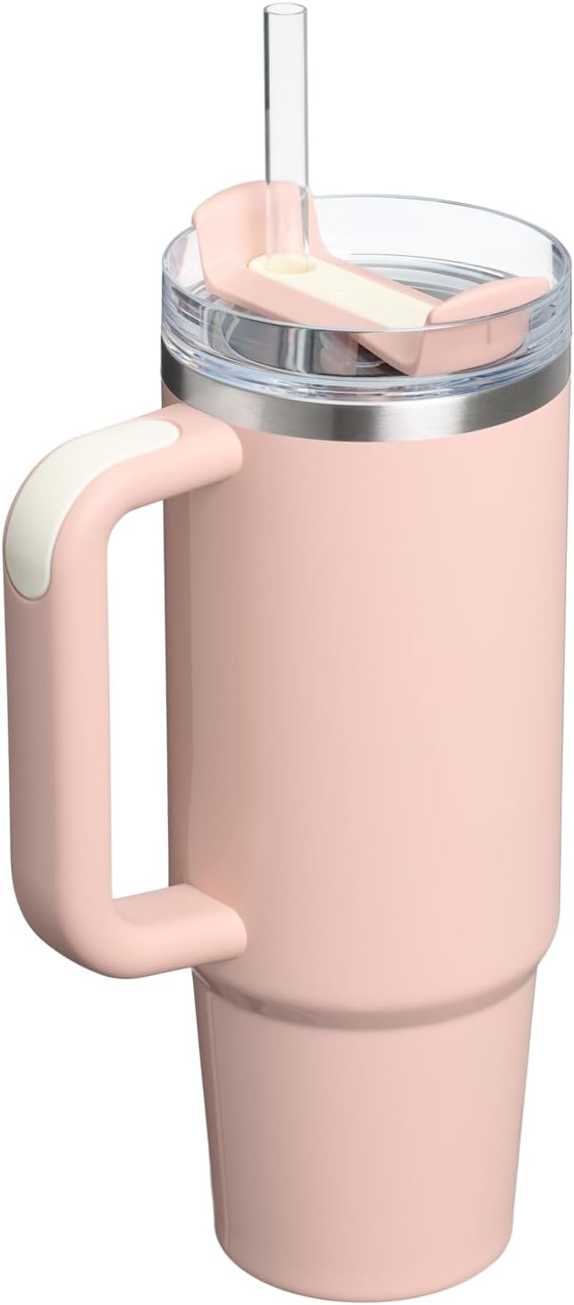 image:imageSTANLEY Quencher H20 Flow State Tumbler 30 oz Chili Red Handle and Straw 3Position Lid Cup Holder Compatible for Travel Insulated Stainless Steel Cup BPAFreeOasis Peach Whip Gloss