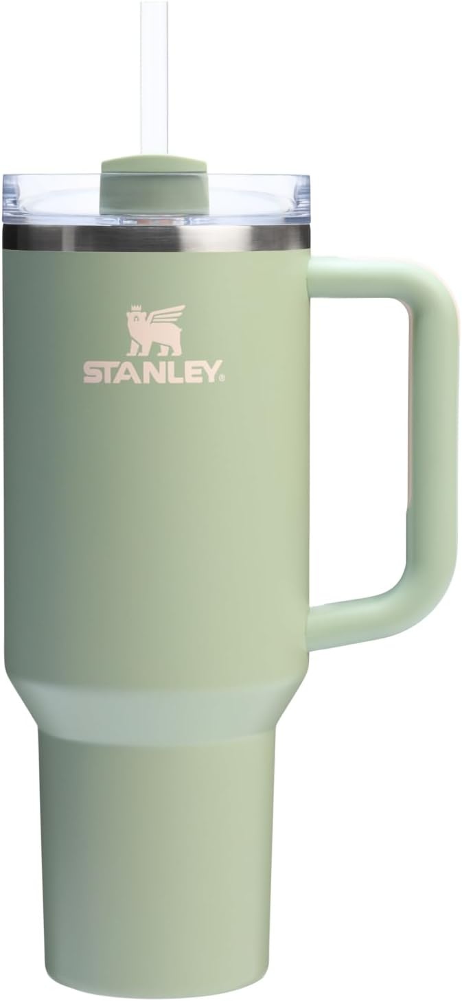 image:imageSTANLEY Quencher H20 Flow State Tumbler 30 oz Chili Red Handle and Straw 3Position Lid Cup Holder Compatible for Travel Insulated Stainless Steel Cup BPAFreeLichen