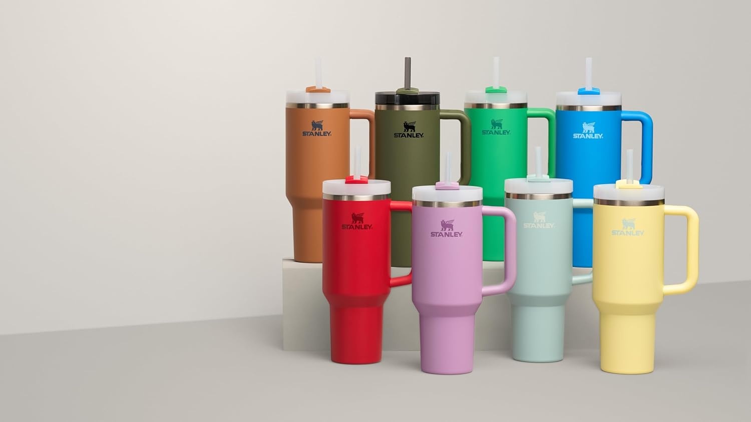 image:imageSTANLEY Quencher H20 Flow State Tumbler 30 oz Chili Red Handle and Straw 3Position Lid Cup Holder Compatible for Travel Insulated Stainless Steel Cup BPAFreeLilac