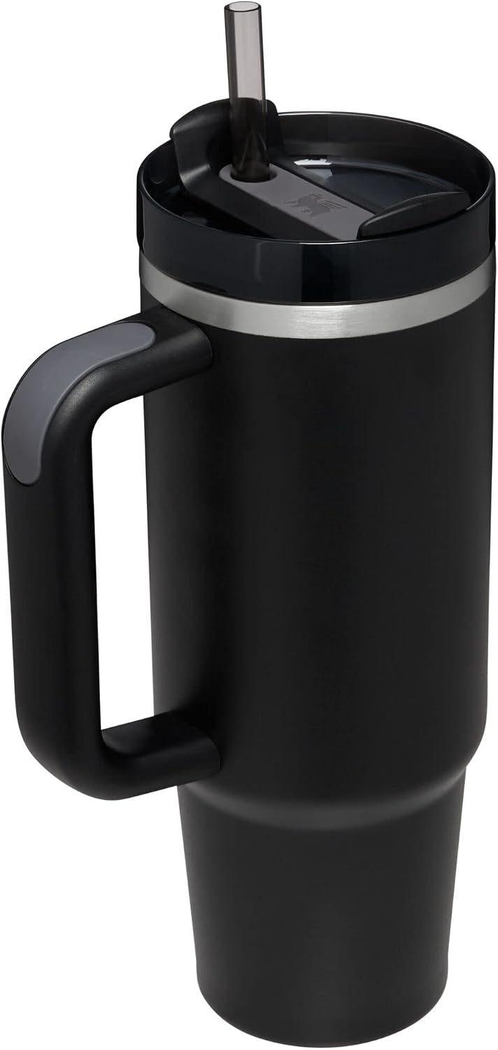 image:imageSTANLEY Quencher H20 Flow State Tumbler 30 oz Chili Red Handle and Straw 3Position Lid Cup Holder Compatible for Travel Insulated Stainless Steel Cup BPAFreeBlack