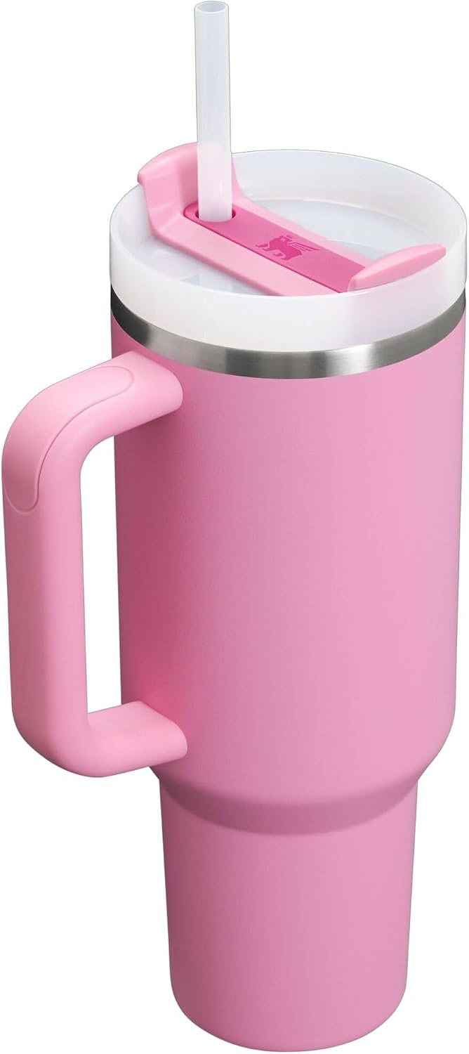 image:imageSTANLEY Quencher H20 Flow State Tumbler 30 oz Chili Red Handle and Straw 3Position Lid Cup Holder Compatible for Travel Insulated Stainless Steel Cup BPAFreePeony