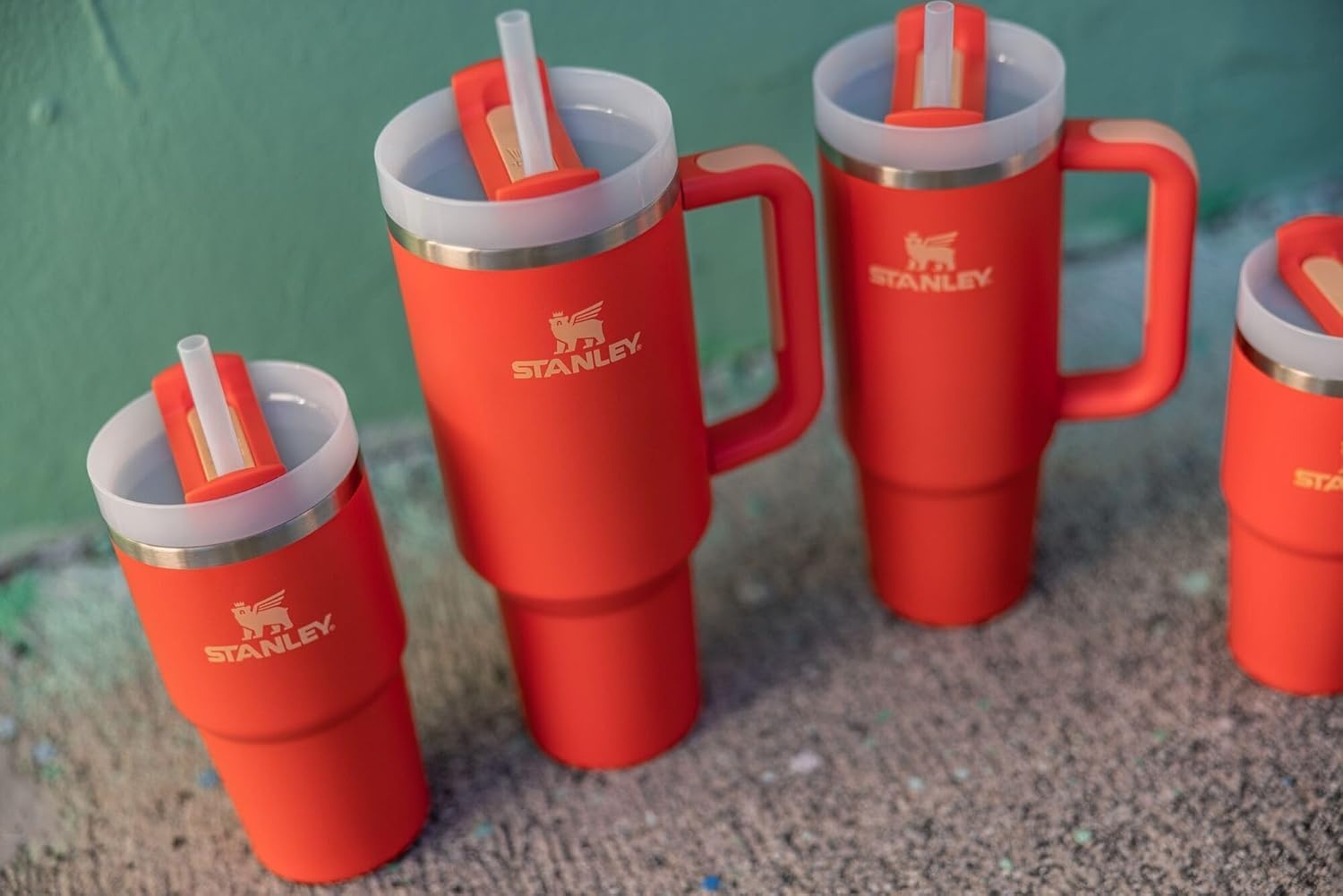 image:imageSTANLEY Quencher H20 Flow State Tumbler 30 oz Chili Red Handle and Straw 3Position Lid Cup Holder Compatible for Travel Insulated Stainless Steel Cup BPAFreeTigerlily